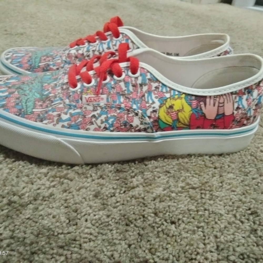 Vans Graphic Sneakers with Red Laces